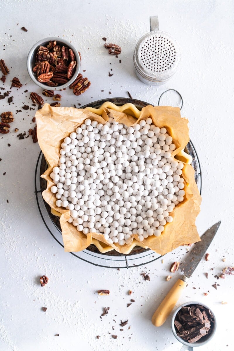 Pecan Pie Crust ready for Par-bake
