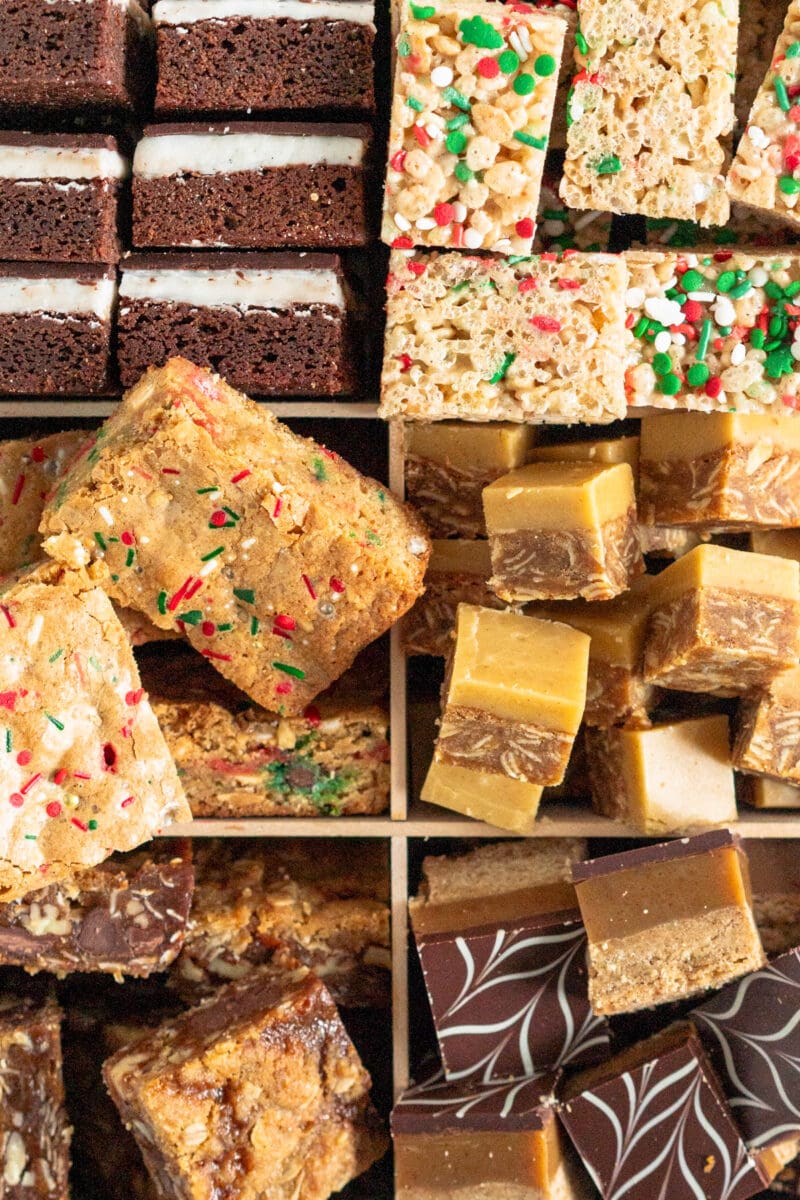 close up shot of holiday bar box