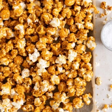 Corner shot tahini caramel corn
