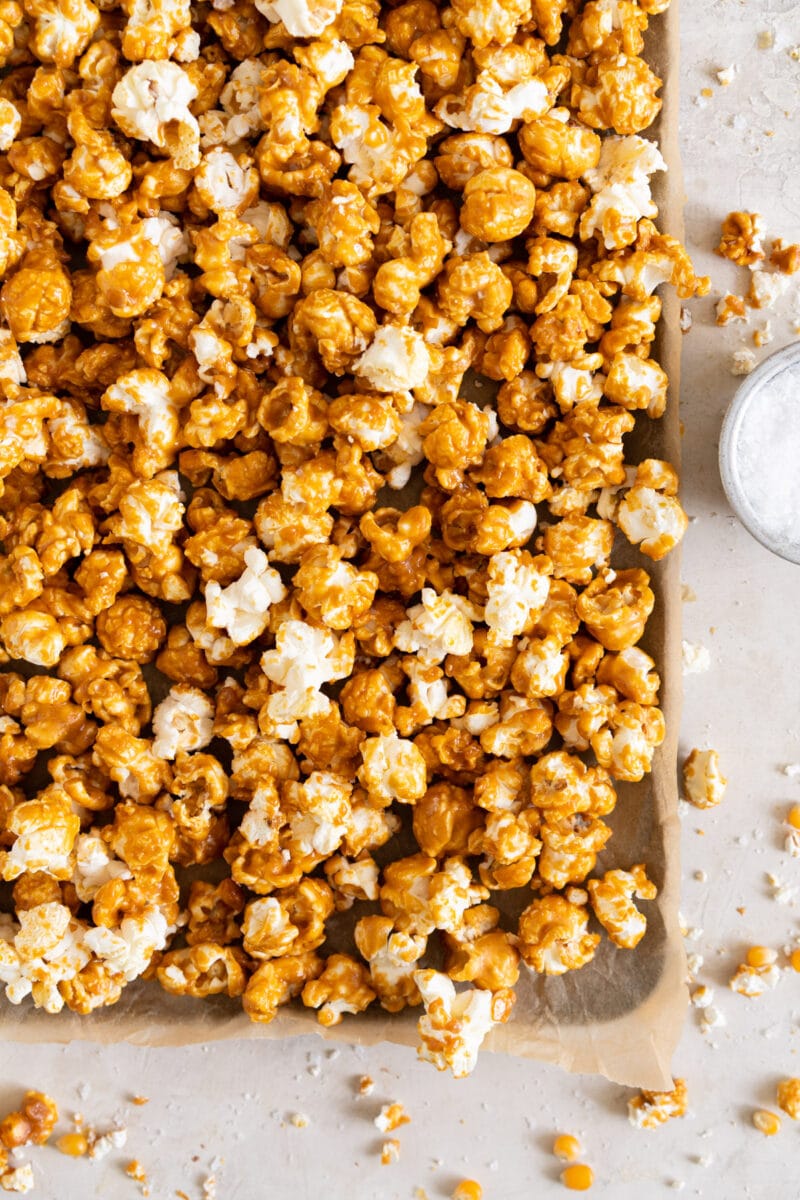 Corner shot tahini caramel corn