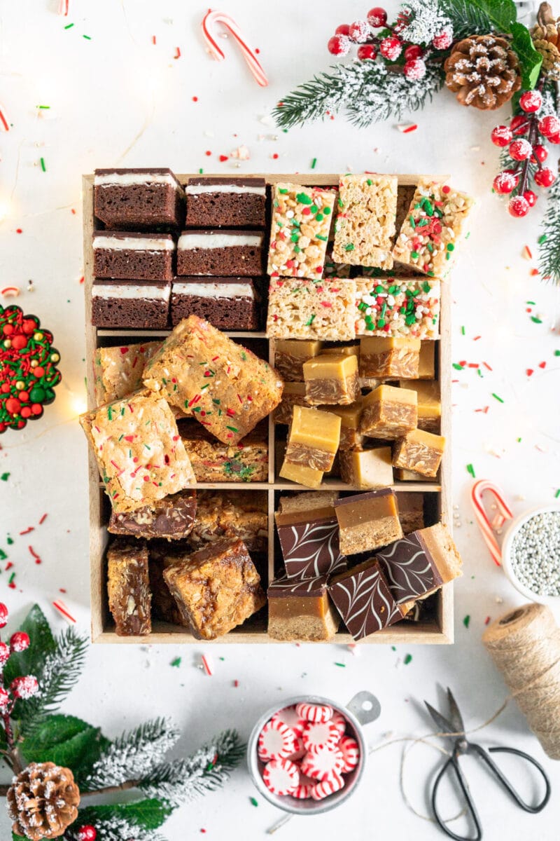 close up shot holiday bar box