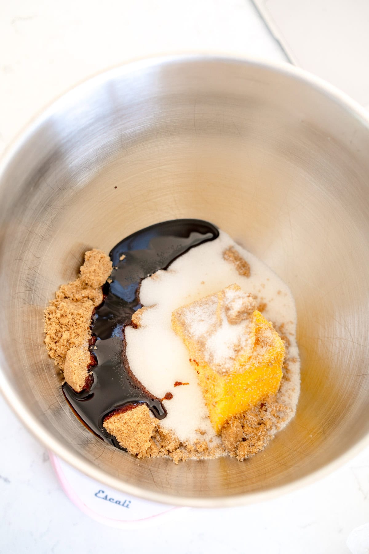 wet ingredients for ginger molasses cookies