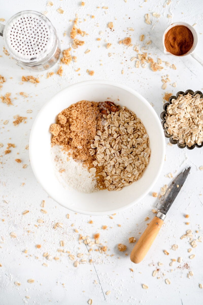 ingredients for apple crumble topping