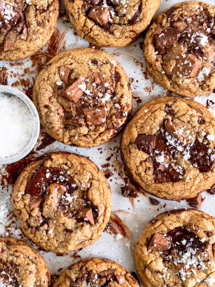 close up of cookies on pan