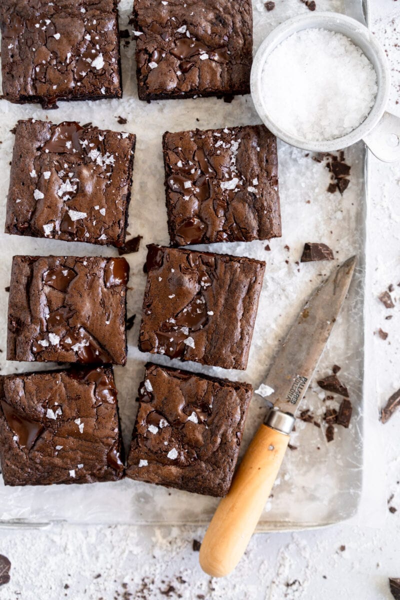 corner shot of small batch brownie