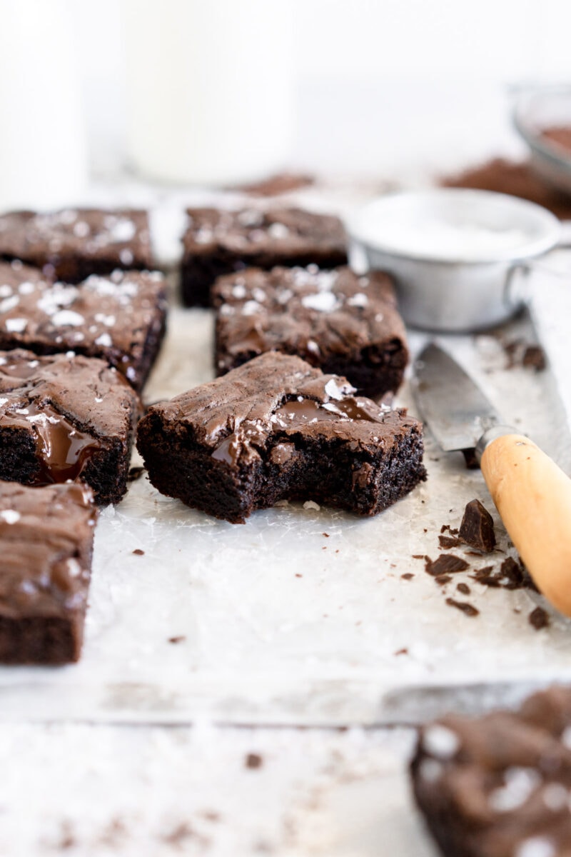 side shot of small batch brownie