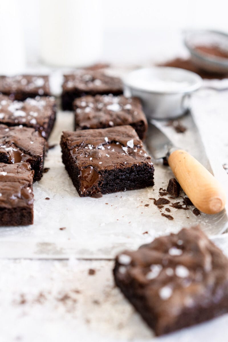 side on shot of brownie slice