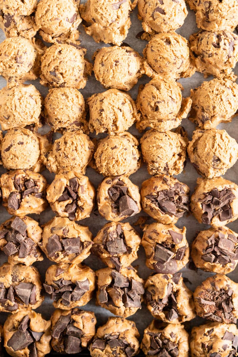 Cookie dough ready to chill