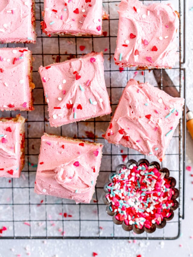 Funfetti Snack Cake with Raspberry Buttercream