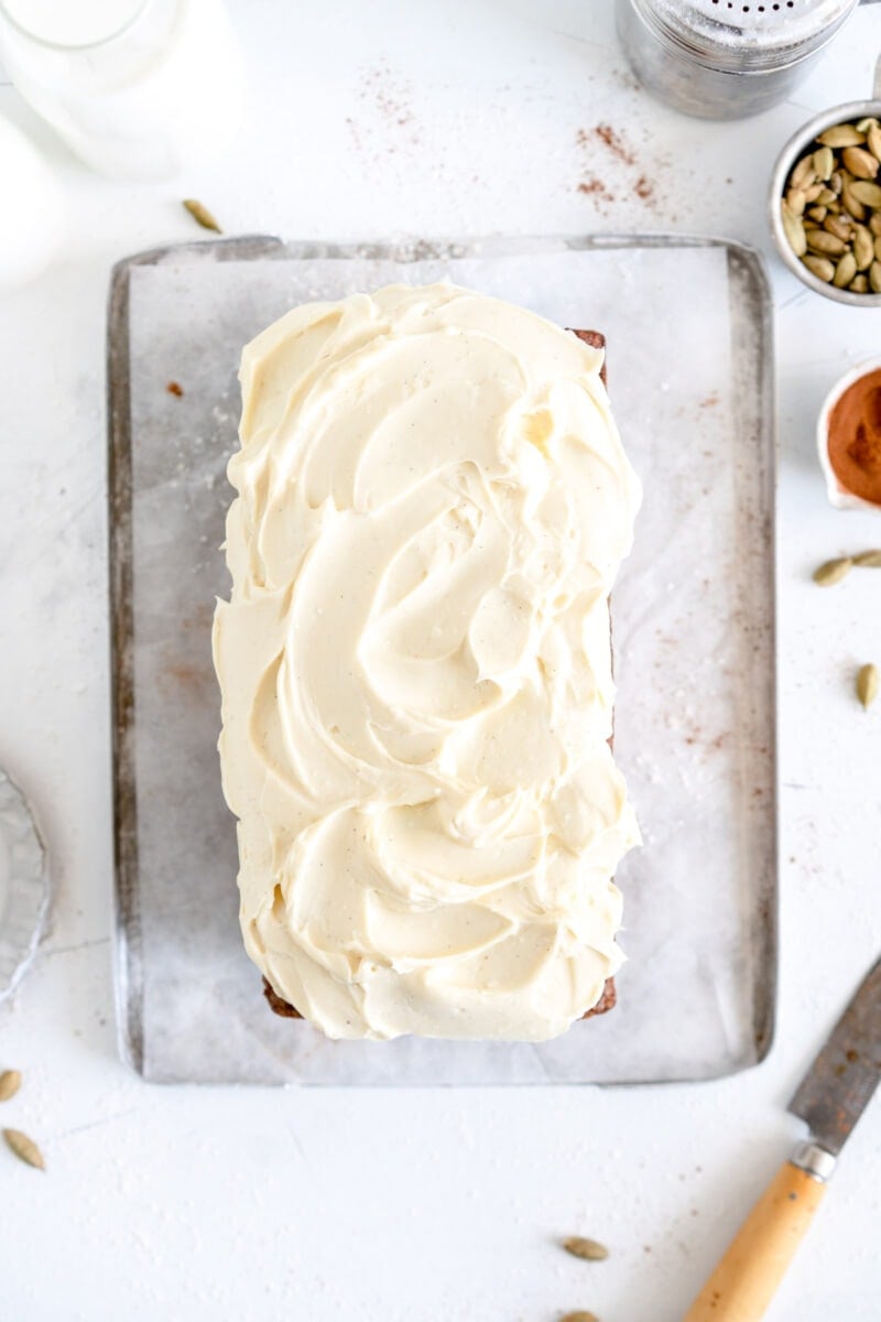 frosted carrot loaf cake