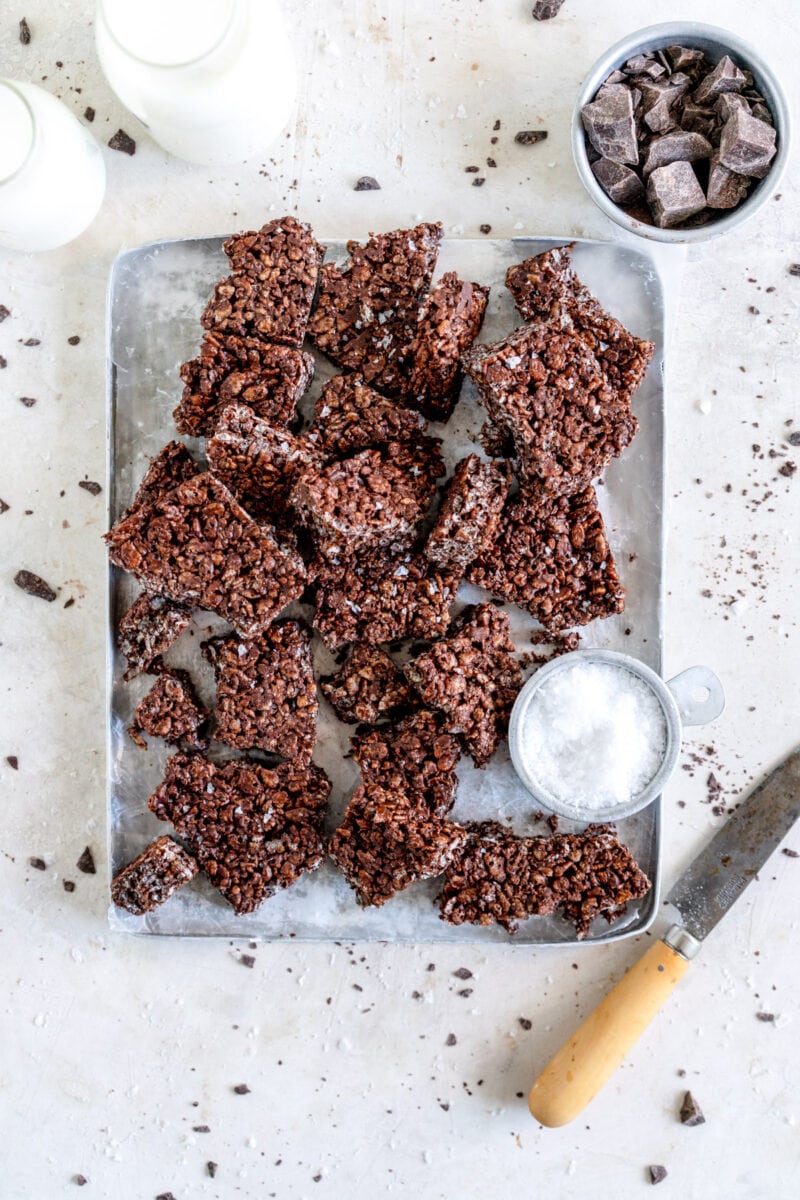 chocolate crackles on sheet pan