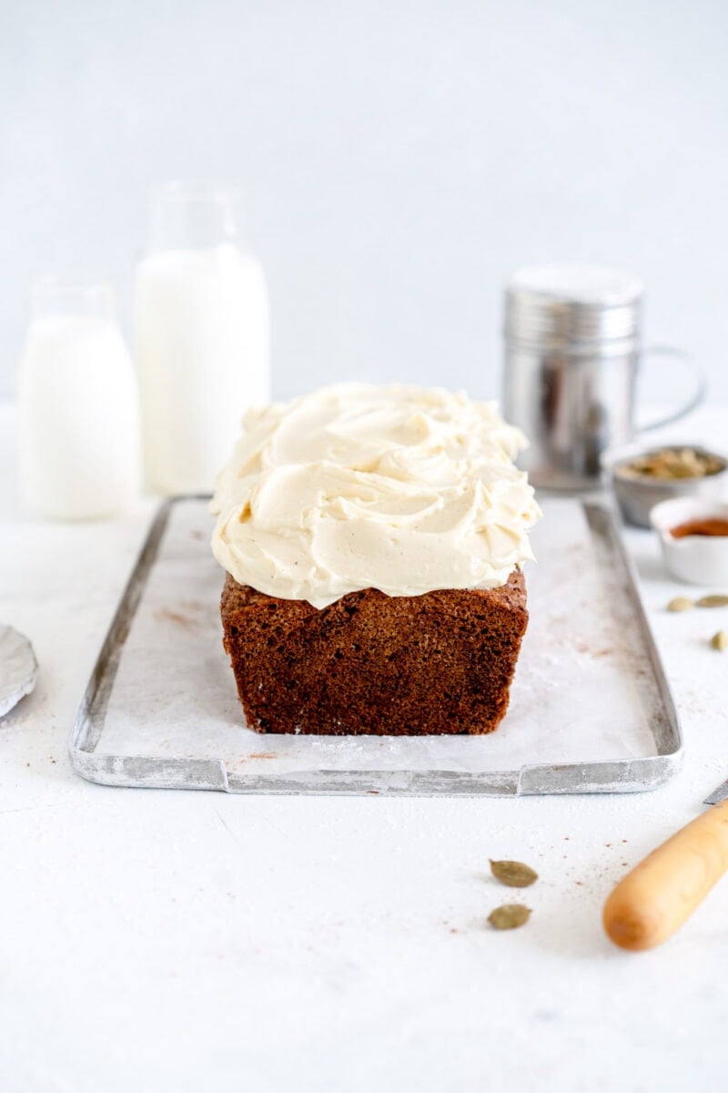 Carrot Loaf Cake with Maple Cream Cheese Frosting