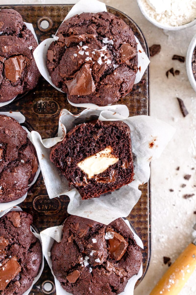 chocolate cream cheese muffin