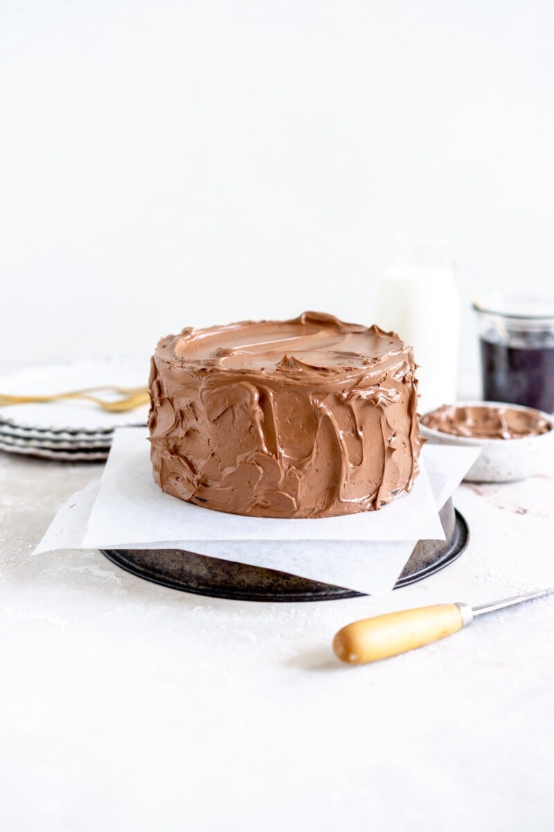 pulled back shot chocolate cake