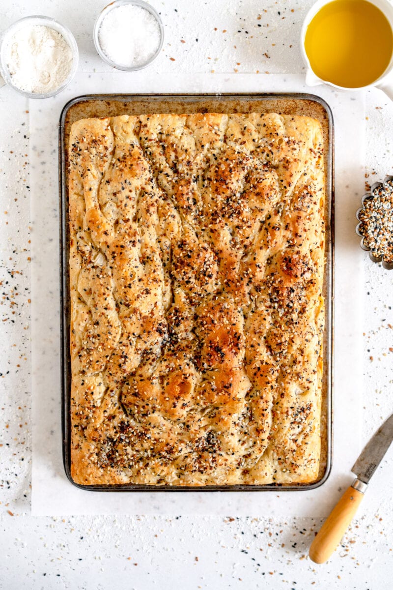 baked everything bagel focaccia