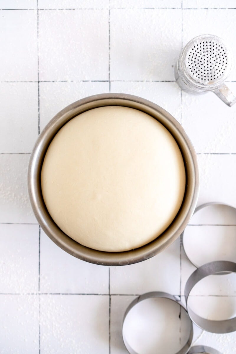 bun dough ready to rise