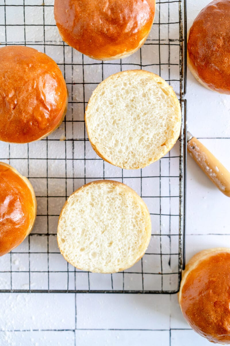 cut shot of burger bun