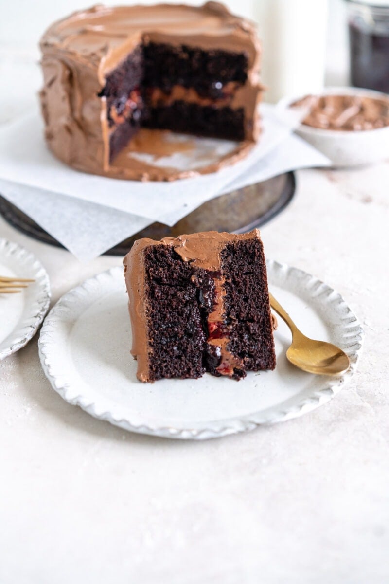 slice of chocolate cake