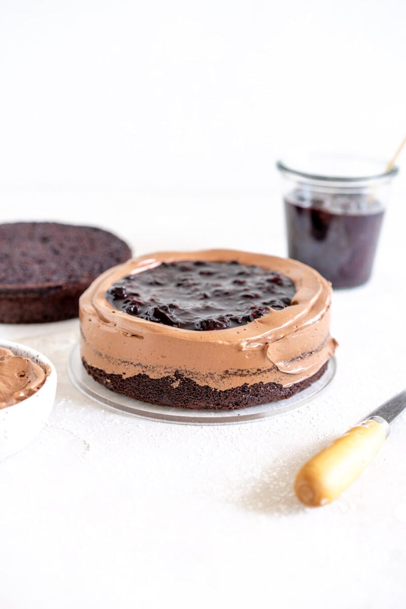 chocolate cake with berry filling