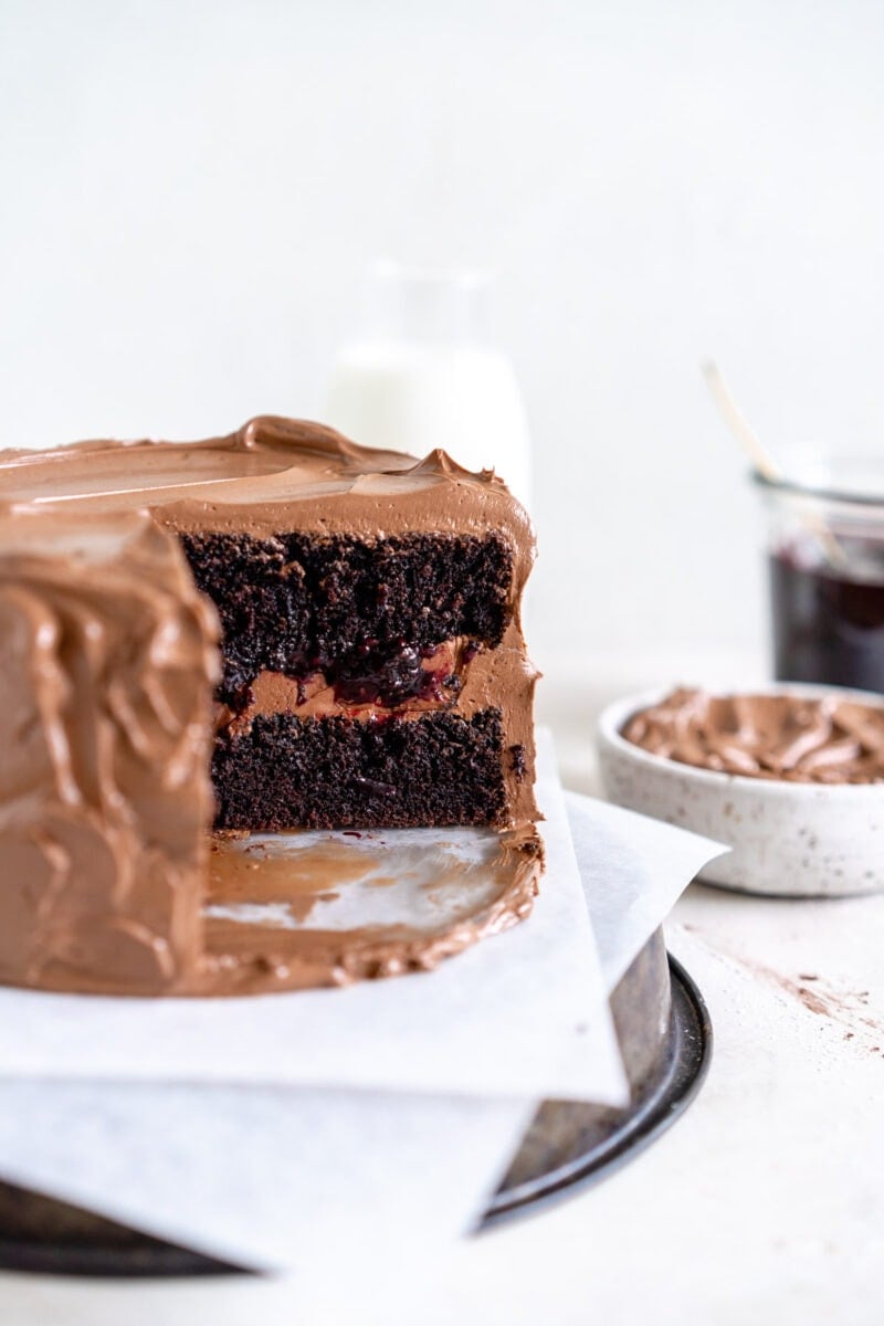 side shot chocolate cake