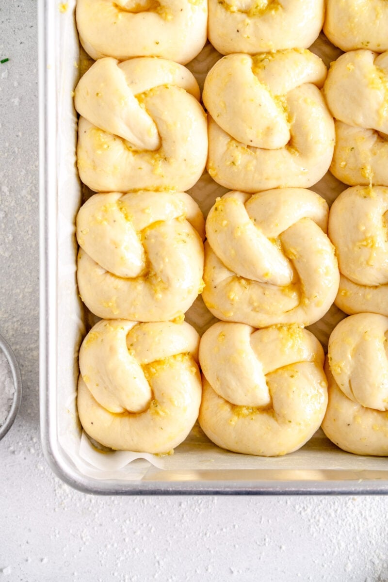 bread dough ready for the oven.