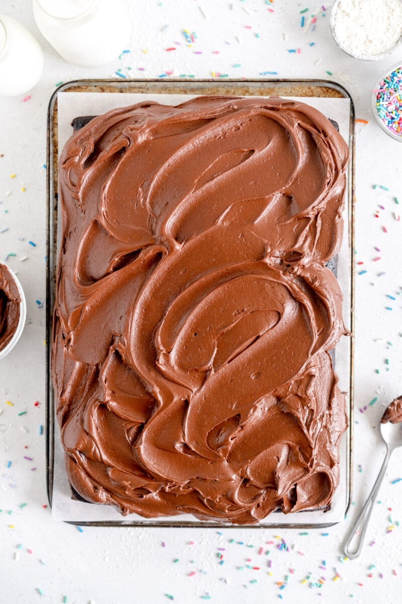 chocolate cake with chocolate frosting