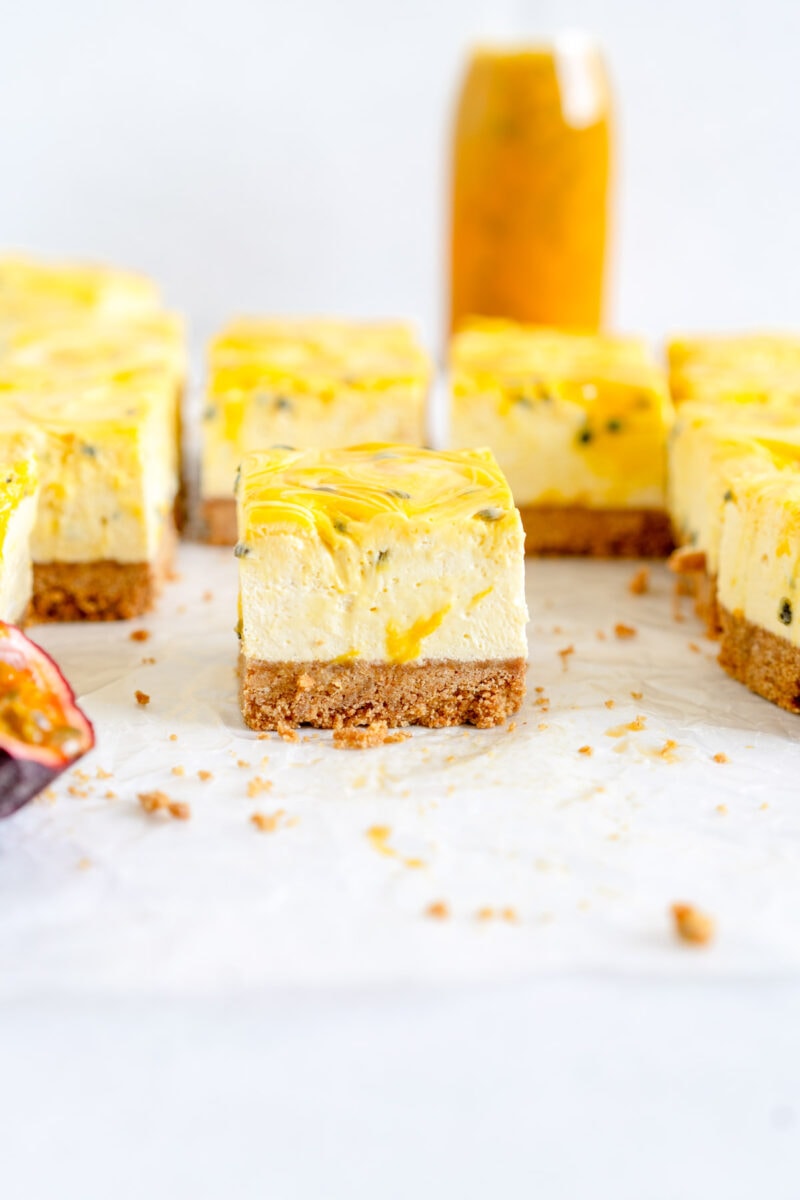 cut side shot cheesecake