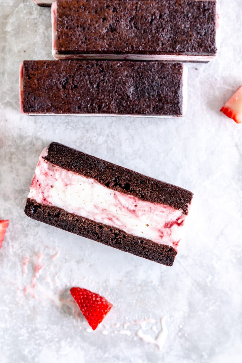 slice of brownie ice cream sandwiches