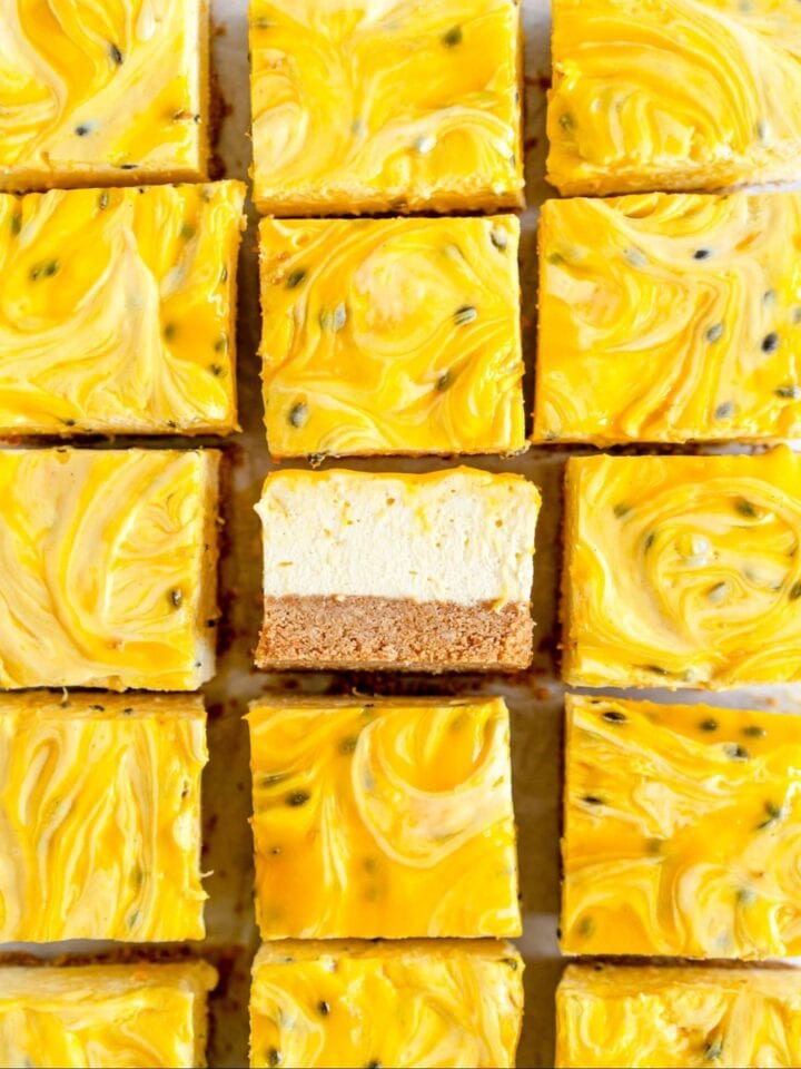 resized image of passionfruit no bake cheesecake