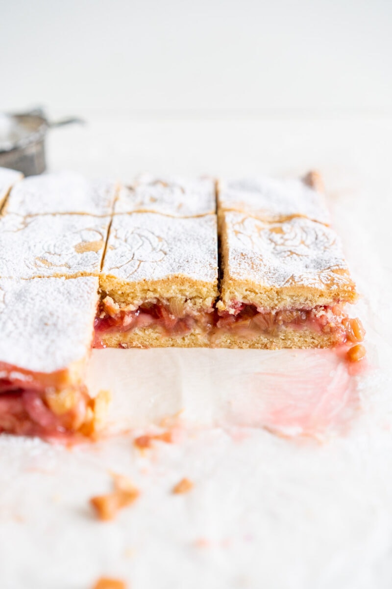 side on shot rhubarb shortcake