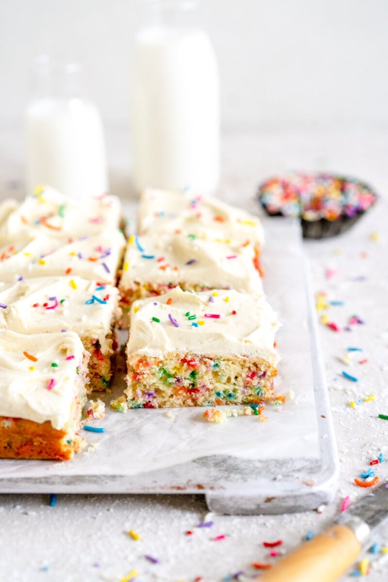 side shot of slice of cake