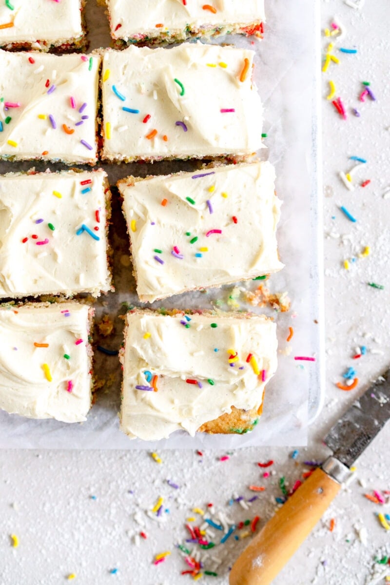 Mini funfetti cake top down image