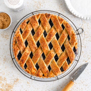 baked blueberry crostata