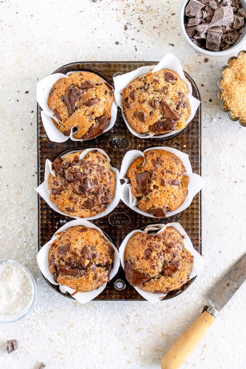 baked muffins in muffin pan