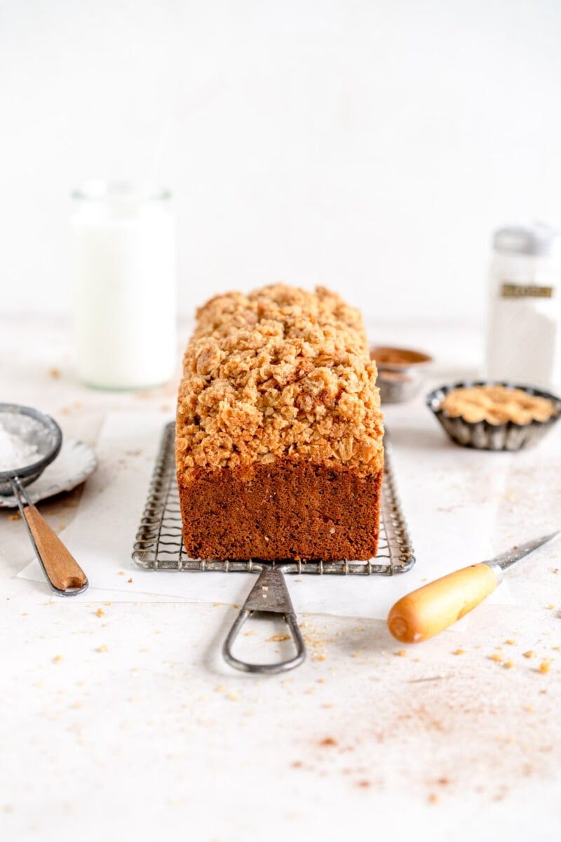 pulled back image of zucchini bread