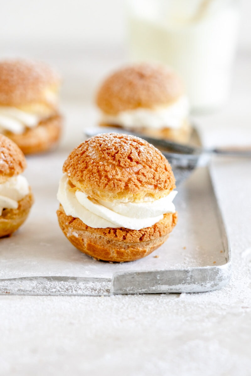 piped cream puffs