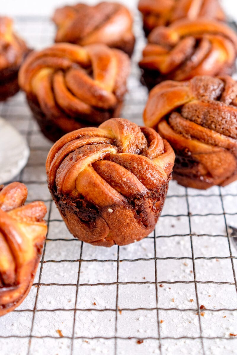 side close up shot cinnamon twists
