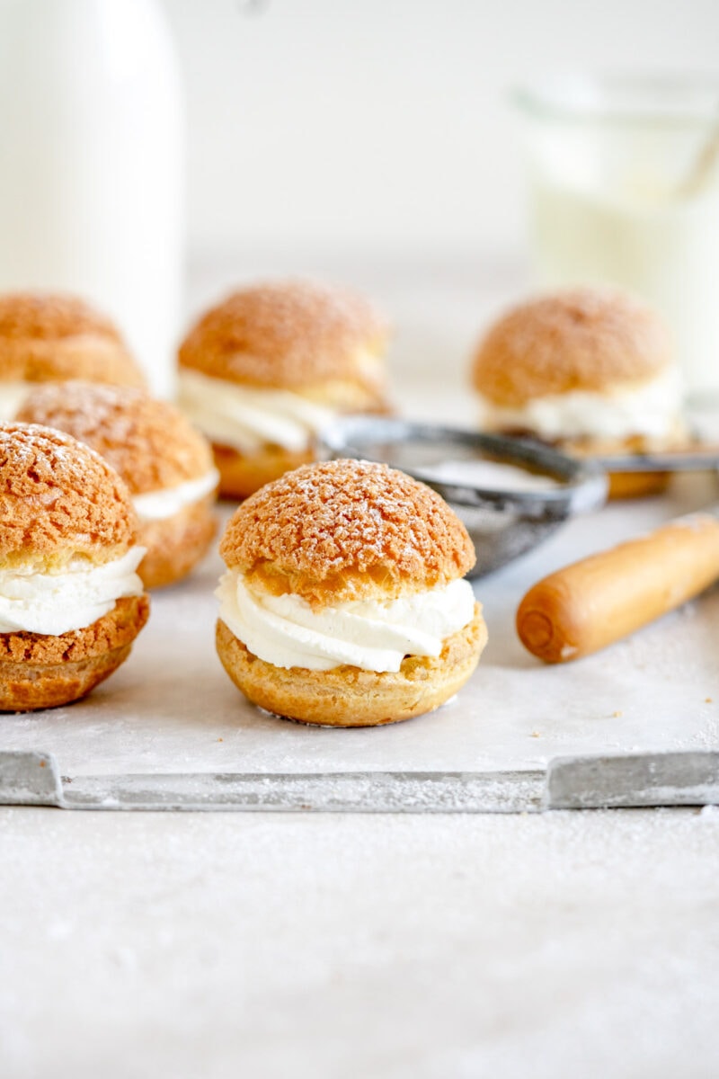 cream puff filled with whipped cream