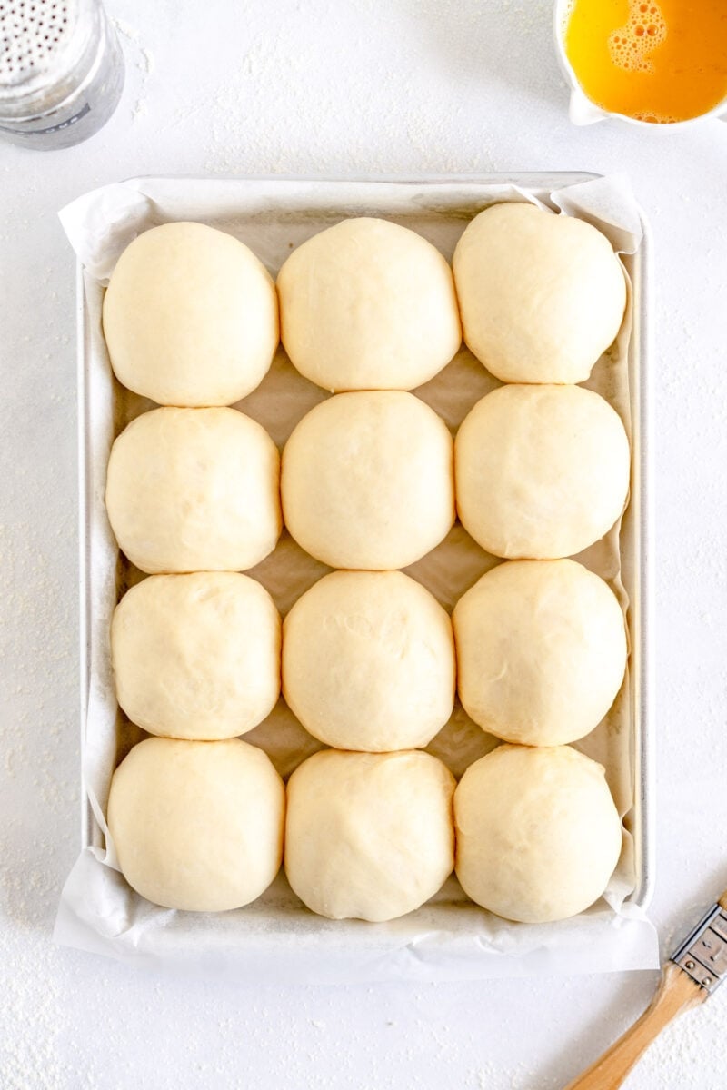 pan of bread rolls