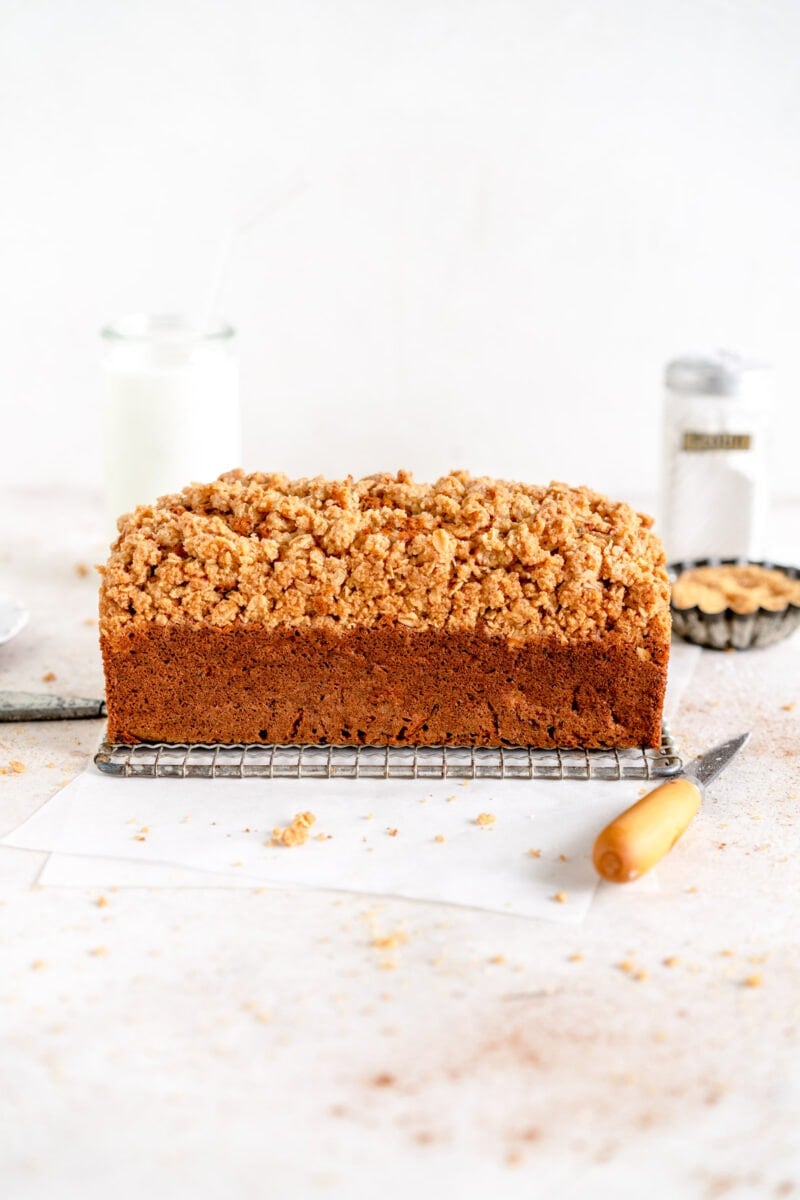 side on image of zucchini bread