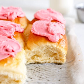 pink iced buns