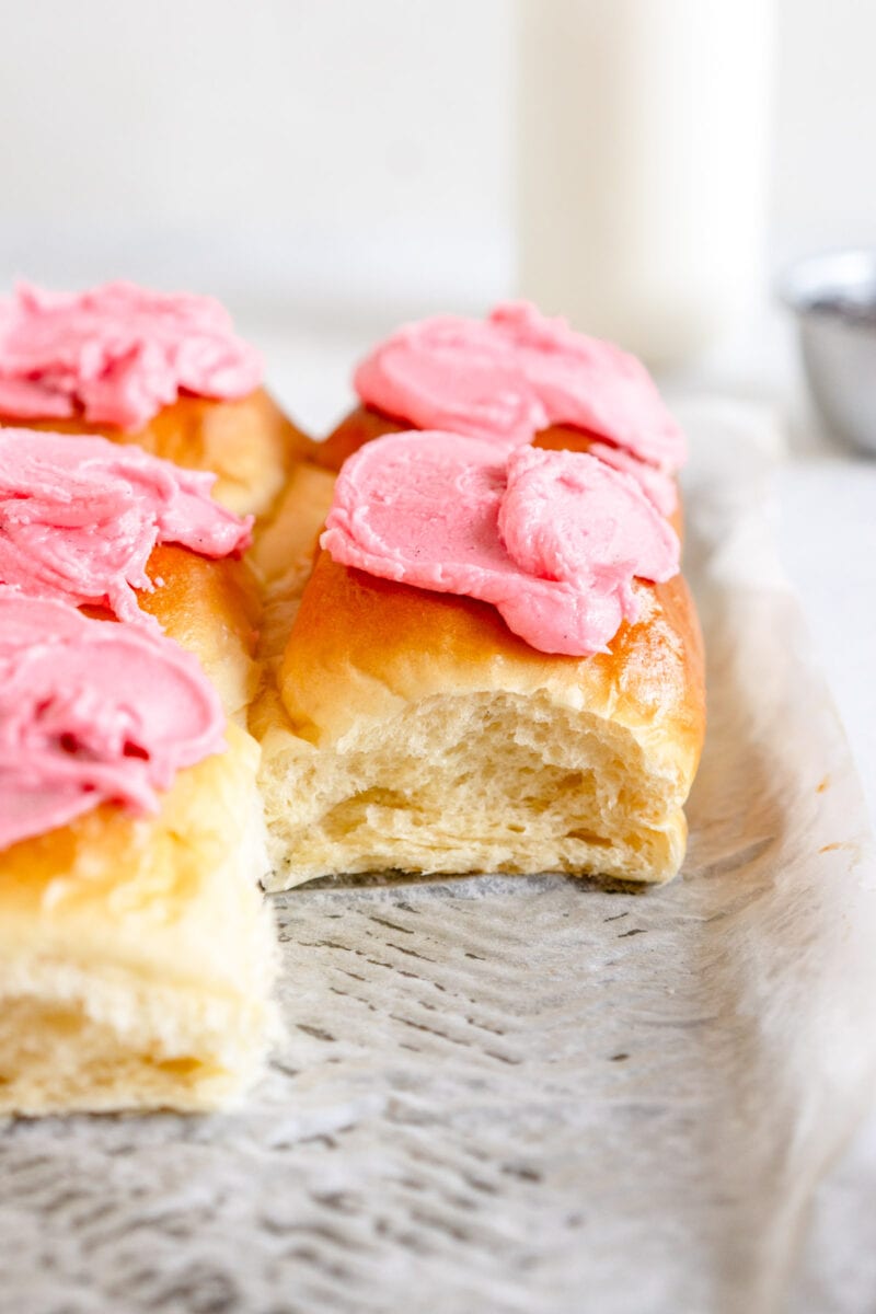 pink iced buns