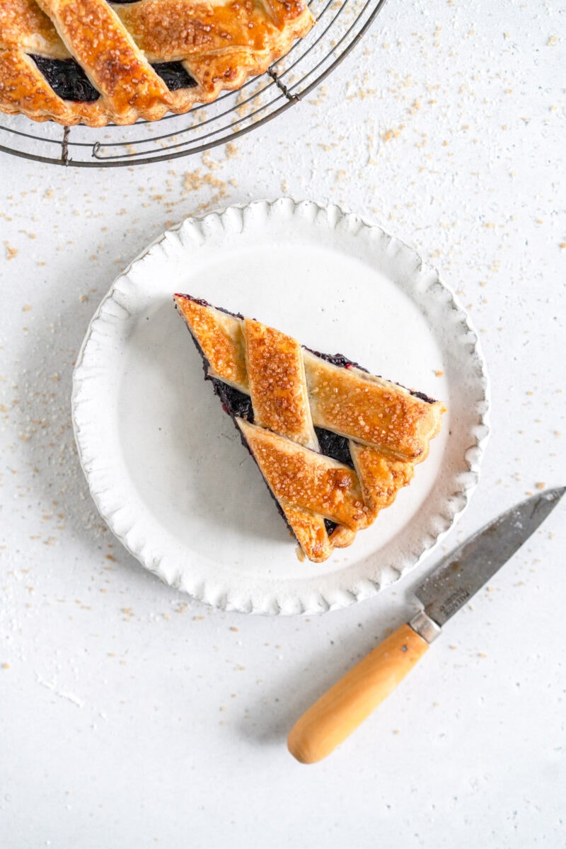 slice of blueberry crostata