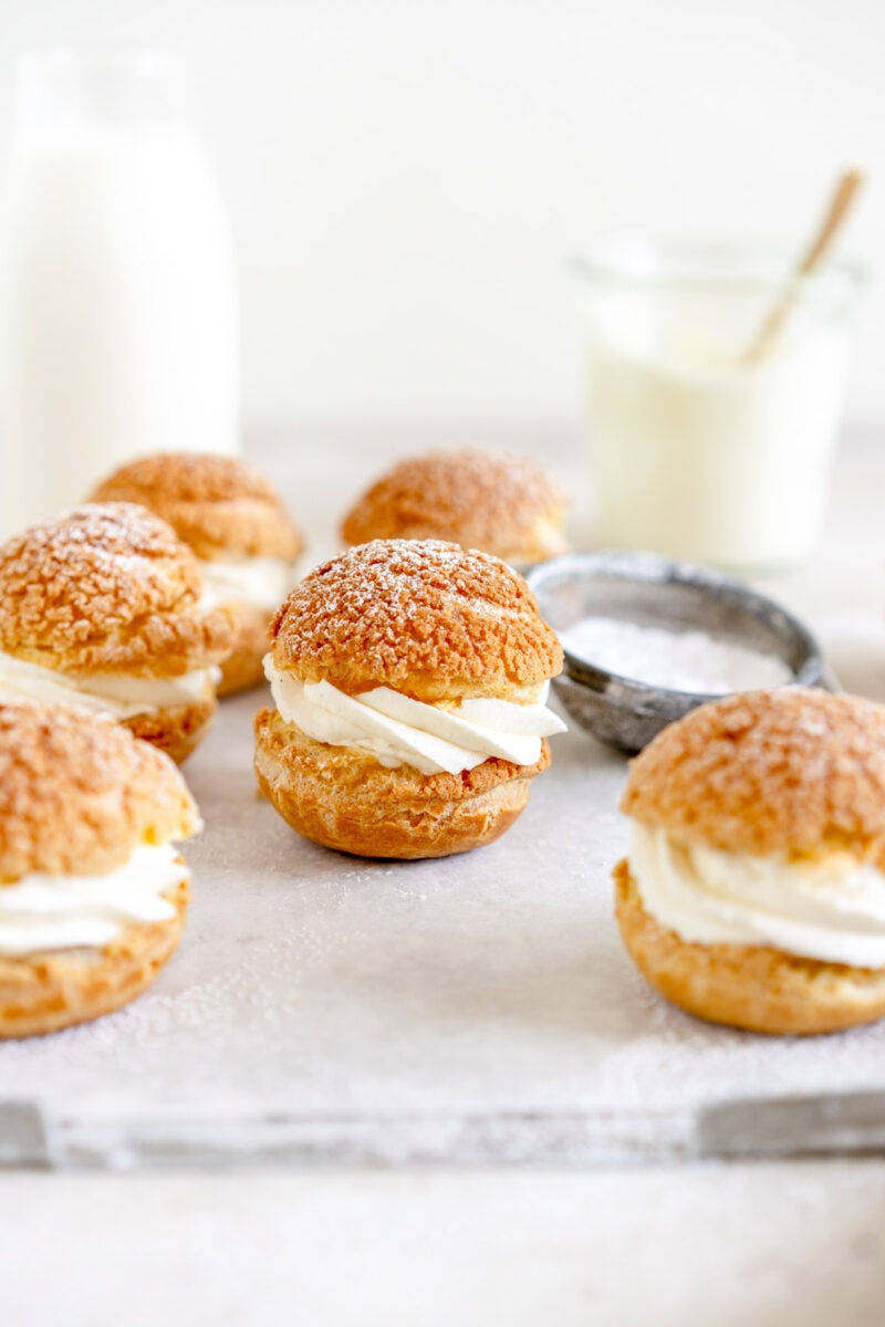 whipped cream filled cream puffs