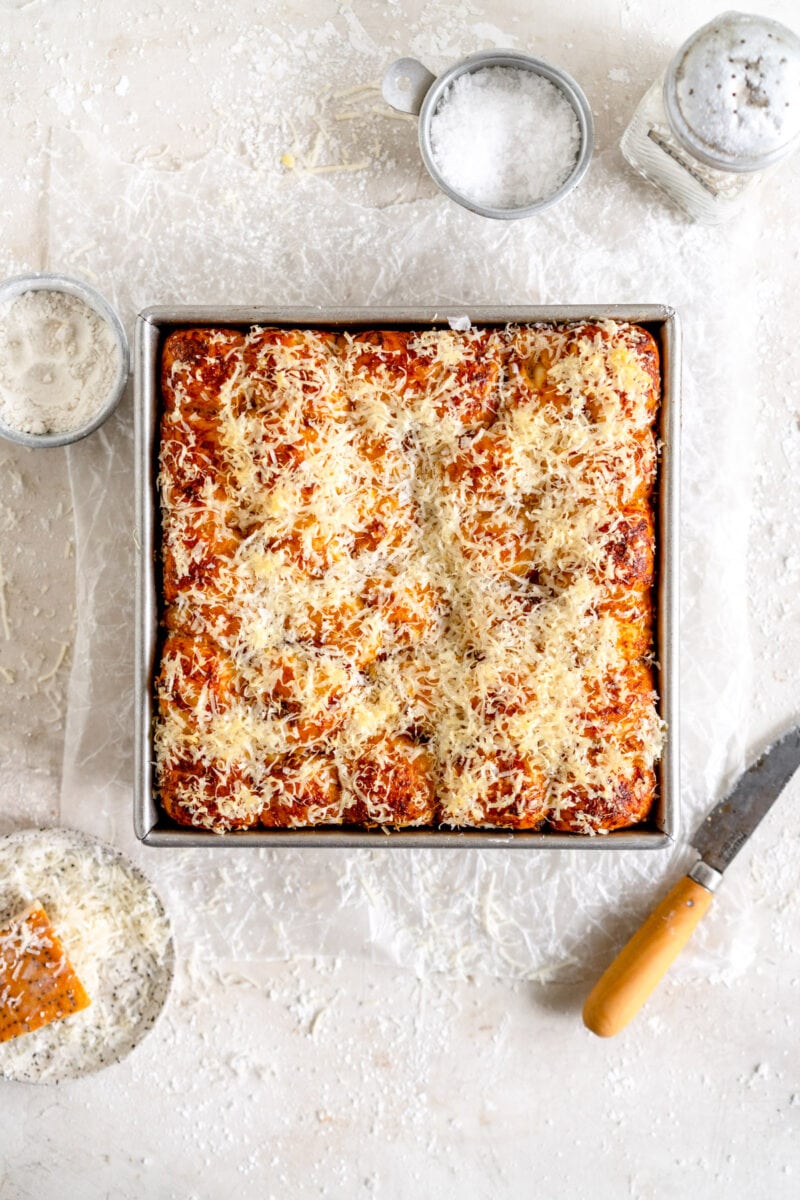 baked monkey bread in pan