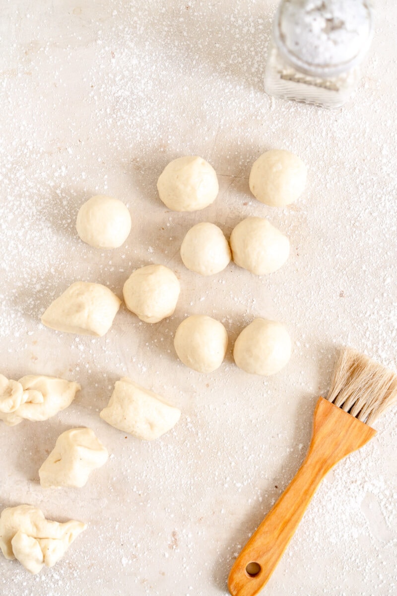 Balls of monkey bread dough