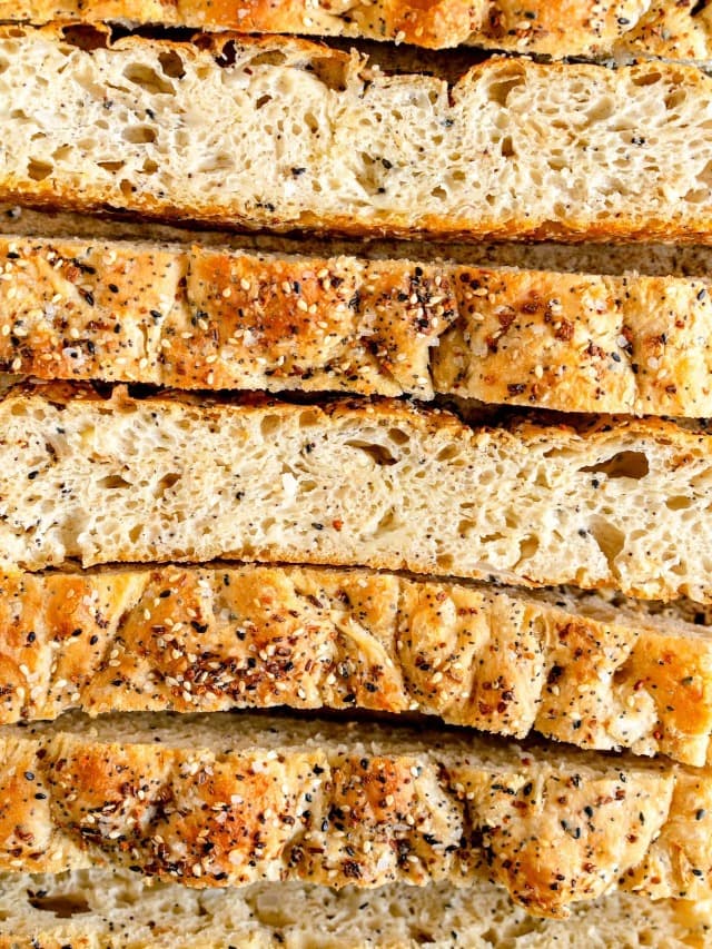 resized image of everything bagel no knead focaccia