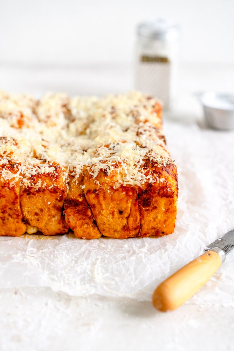 side shot of baked monkey bread