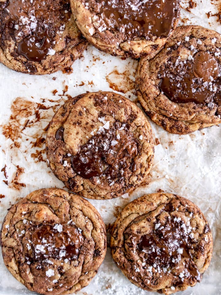 pan of chocolate chip cookies