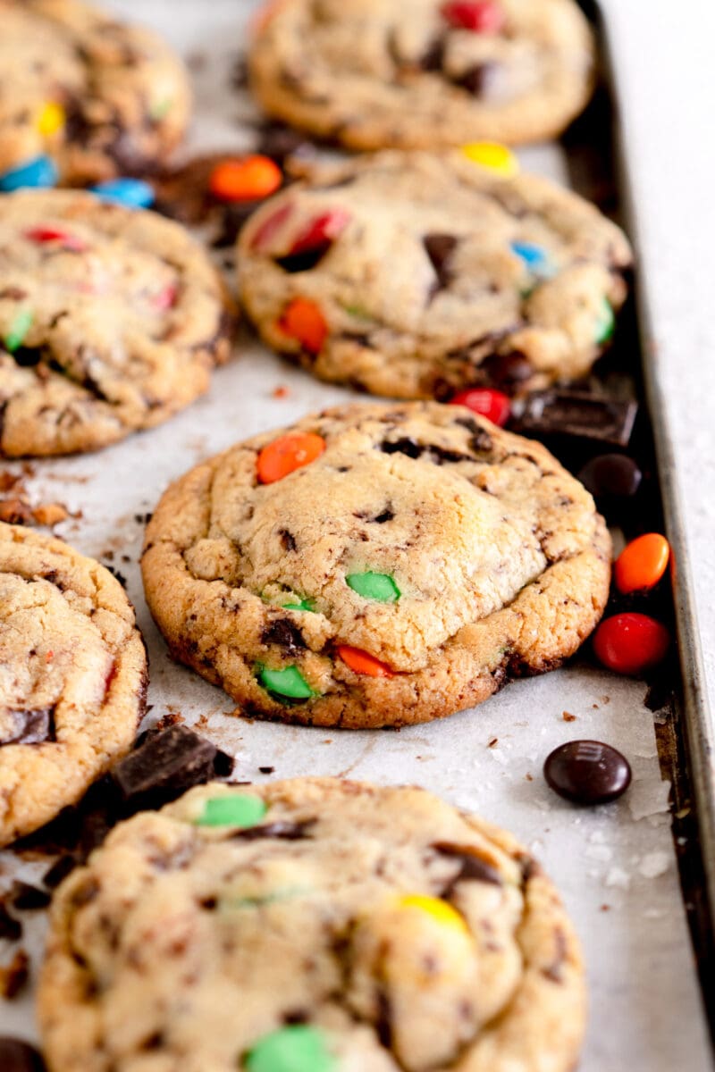 angle shot m&m cookies